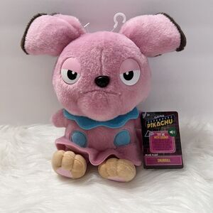 Pokemon Detective Pikachu Movie 8" Snubbull Pink Plush With Sound NWT